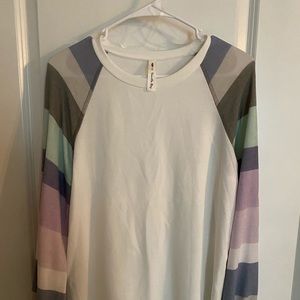 Boutique long sleeve striped top size M